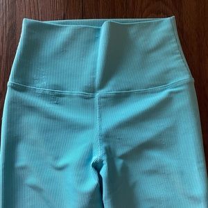 Beach Riot - turquoise ribbed full-length leggings